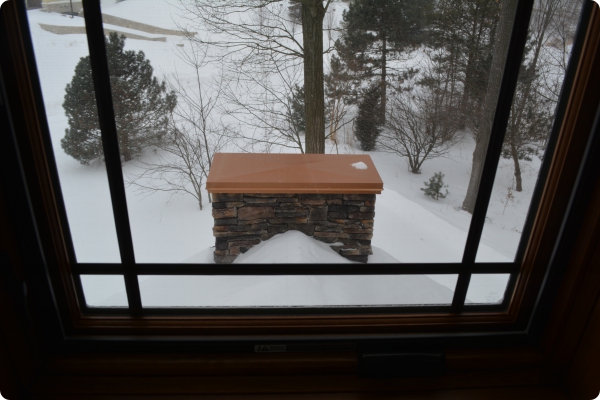 View of Custom Fireplace Cap from The Crow's Nest